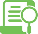 Book under magnifying glass depicting research, analysis or inspection of literature