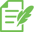 Document with feather quill icon representing permanence, permanentplacements, documentwithafeathericon