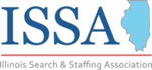ISSA Illinois Search & Staffing Association logo featuring state outline, keywords: issalogofullcolor, ISSA-logo-full-color, permanent placements
